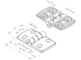 BSB Hinge 45x45 Nut 10  aluminium